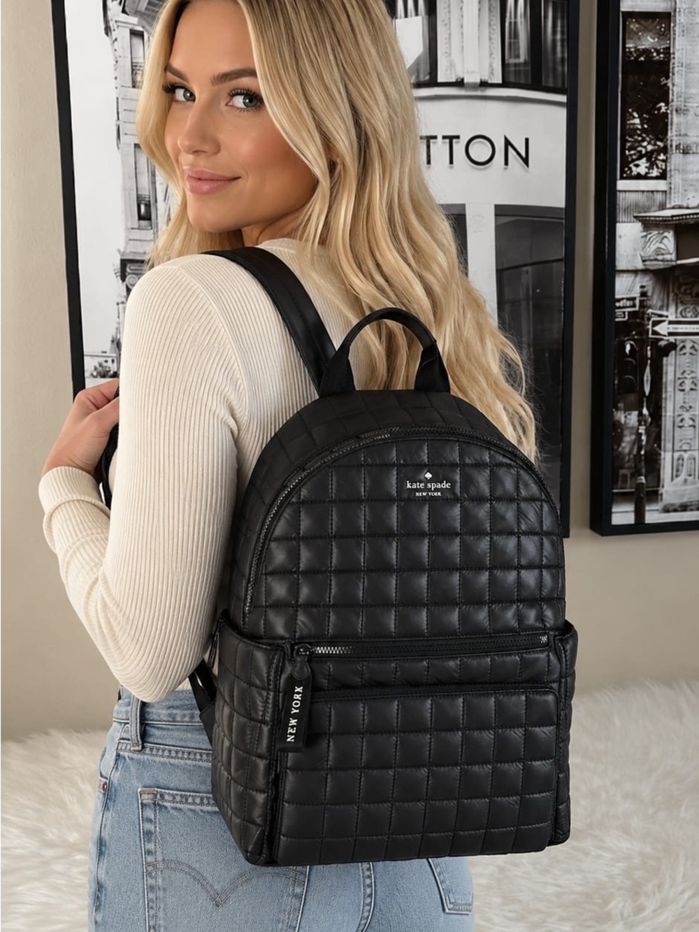 kate spade Quilted Black Backpack - Picture 8 of 8